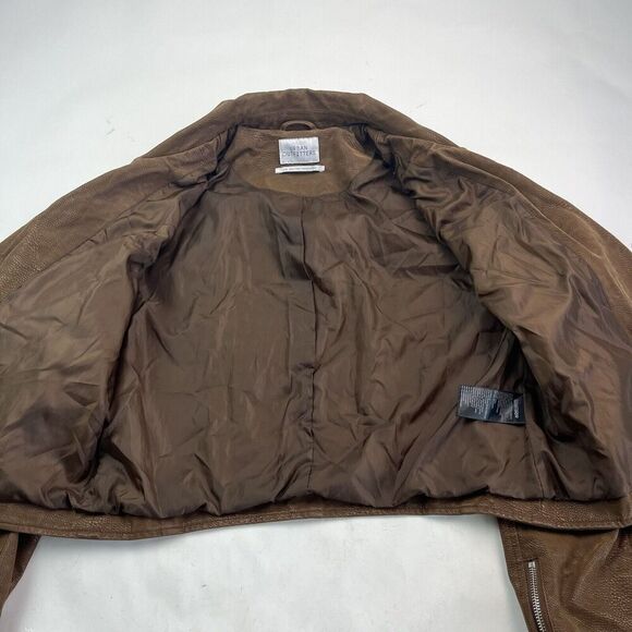 Urban Outfitters Faux Suede Leather Moto Jacket L Brown Punk Grunge City Classic - Picture 10 of 11